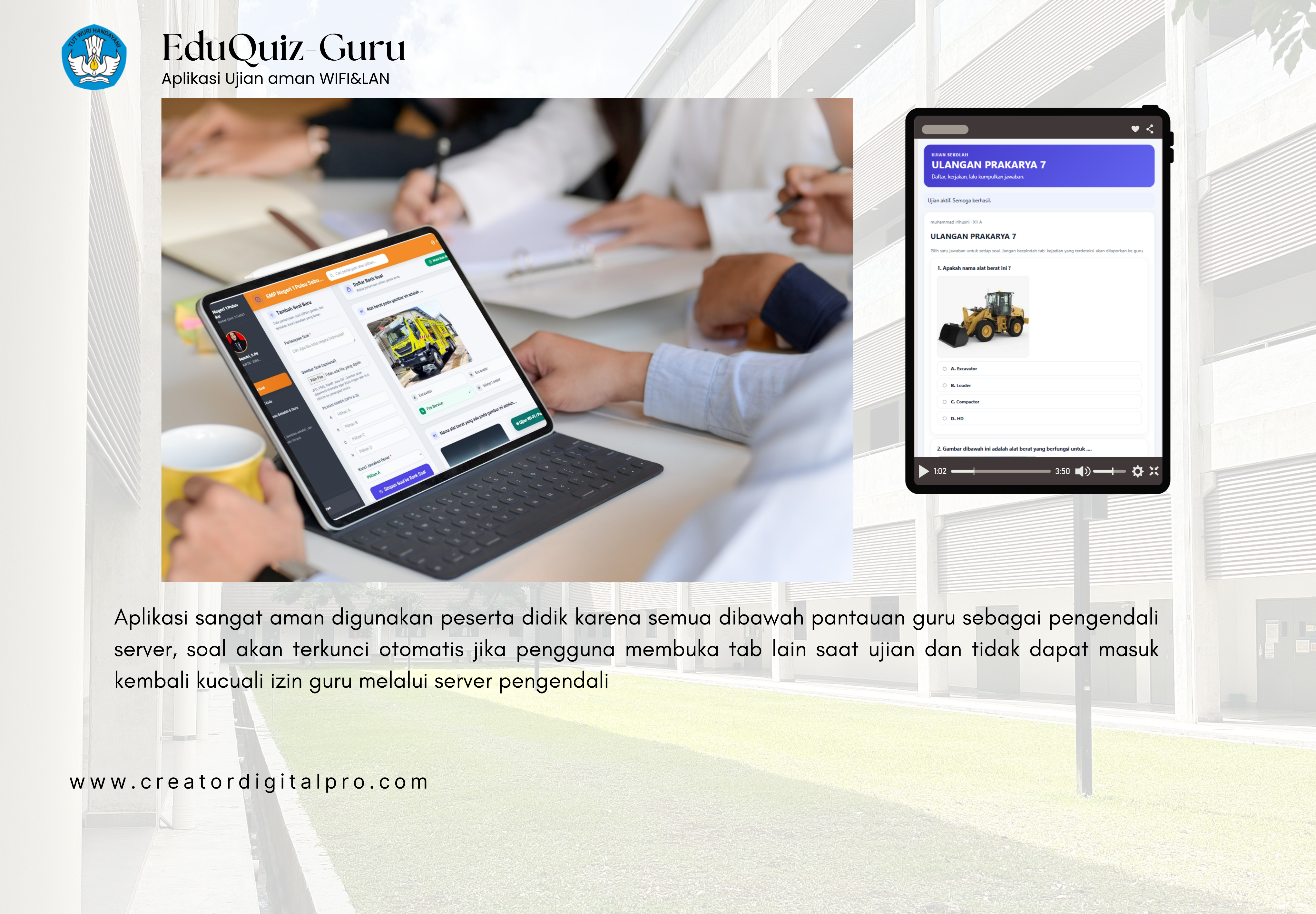 Tampilan Ujian Siswa EduQuiz